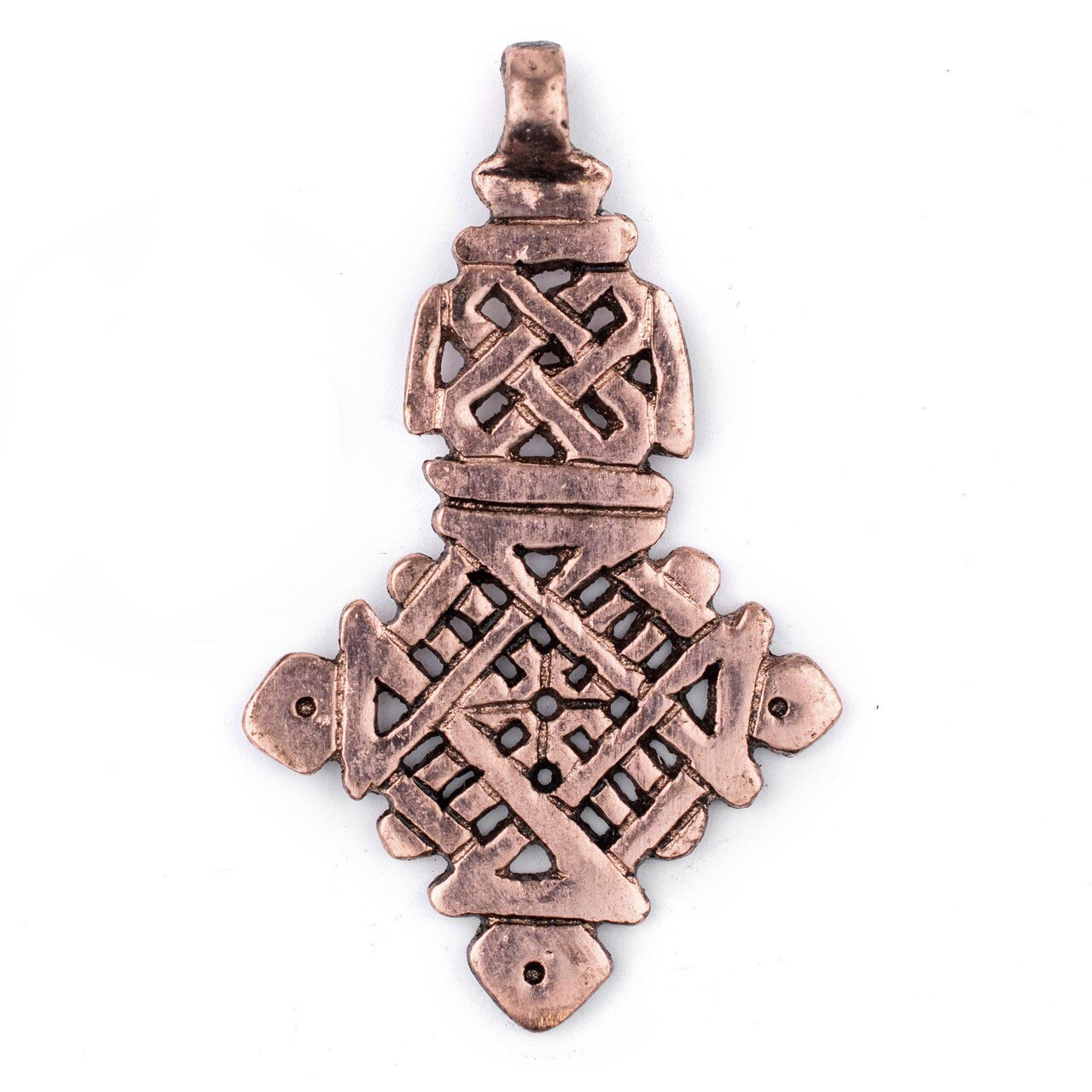 Awash Copper Ethiopian Coptic Cross Pendant (40x65mm): Authentic Ethiopian East African Design for Jewelry & Necklace Making
